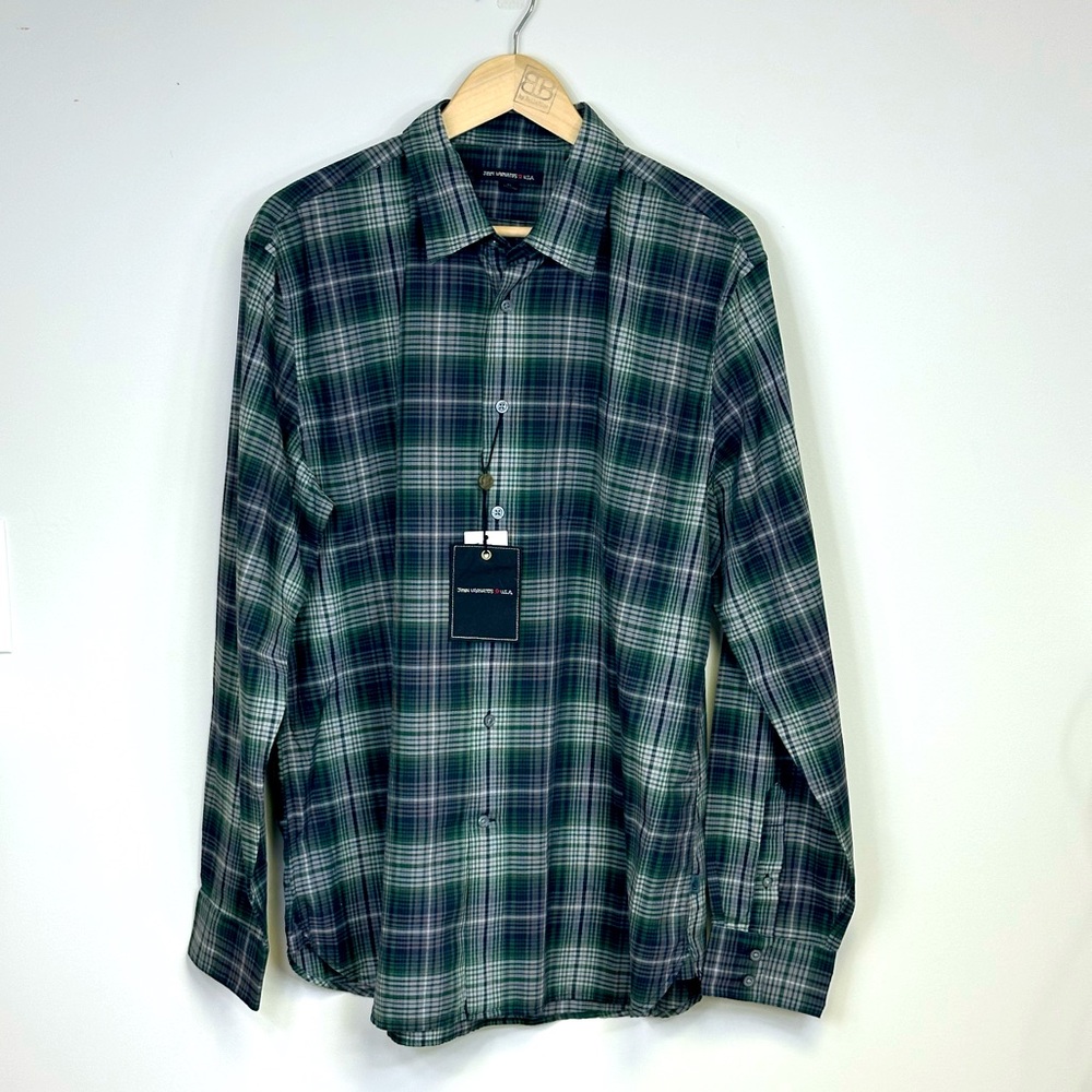 John Varvatos Men’s Plaid Button Down Shirt